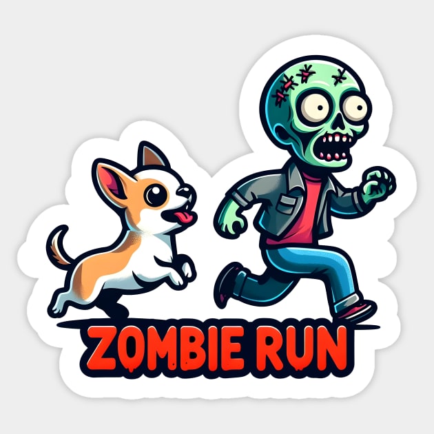 Zombie Run Sticker by Rawlifegraphic